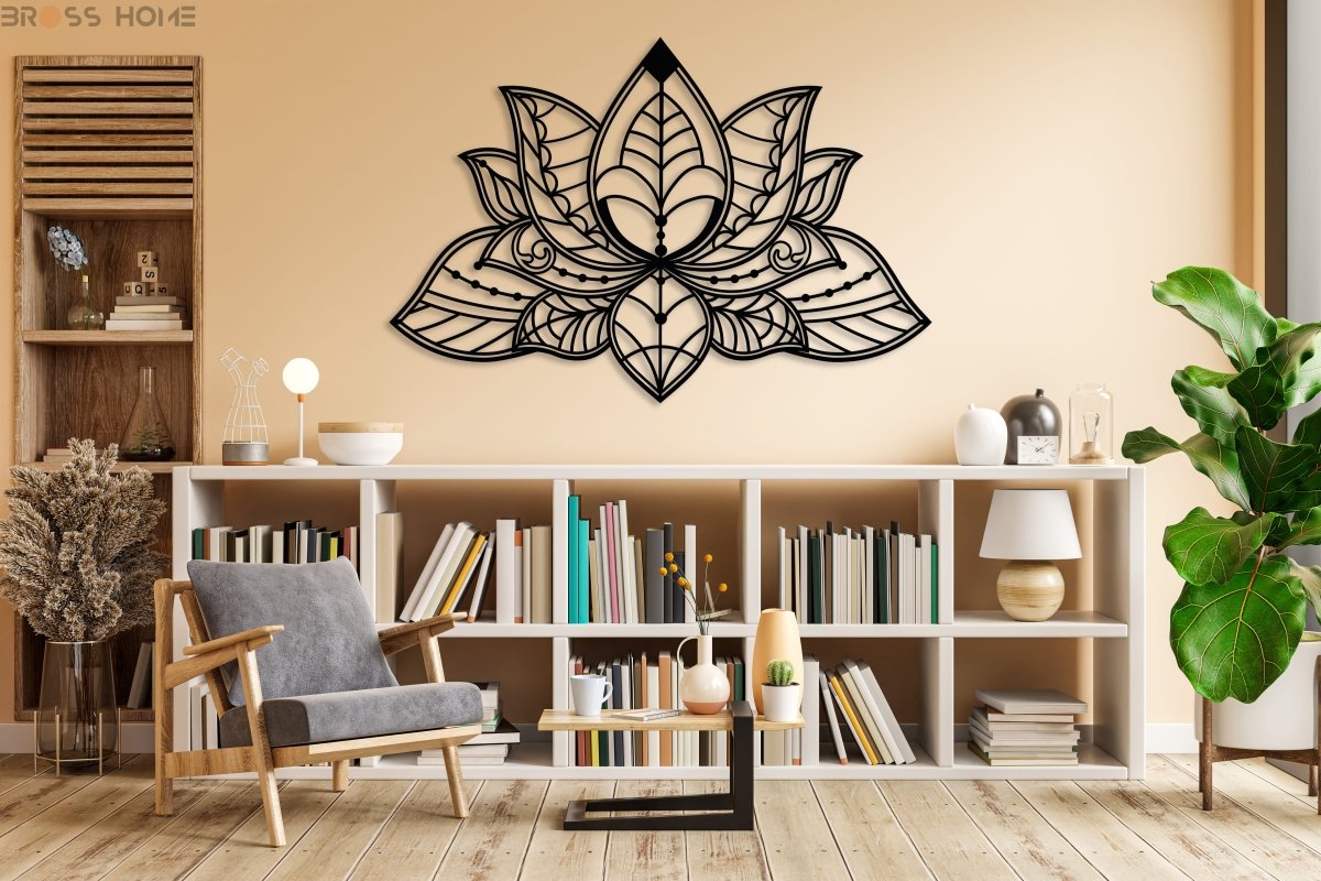 Lotus Metal Wall Art - BrossHome Metal Wall Art