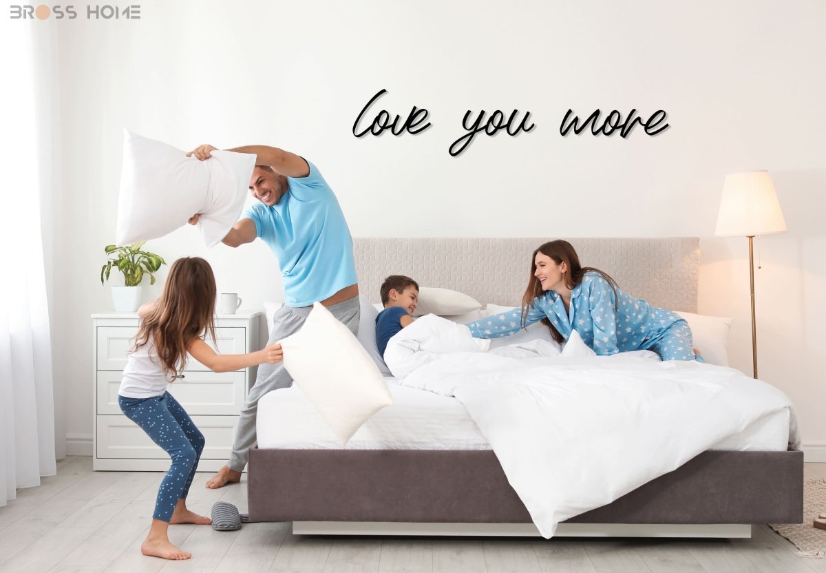 Love You More Sign Above Bed - BrossHome Metal Wall Art