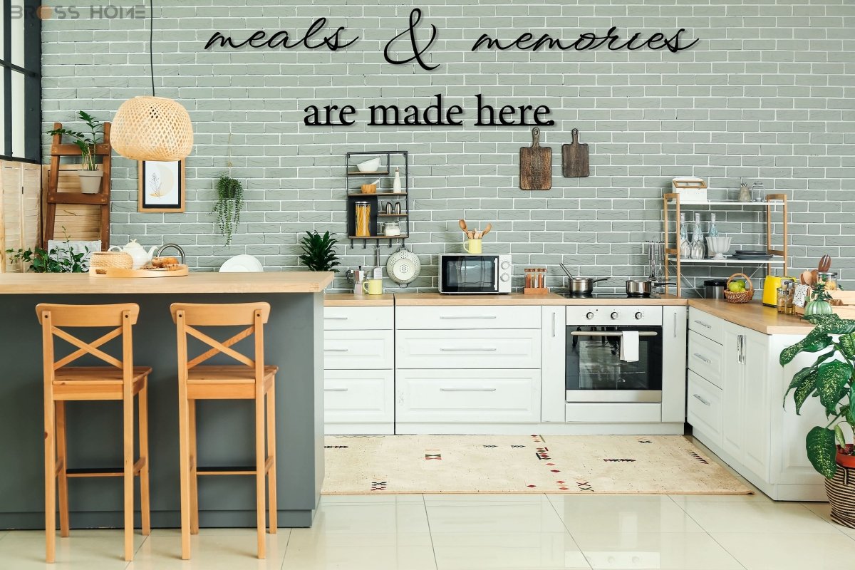 Meals And Memories Are Made Here Sign - BrossHome Metal Wall Art