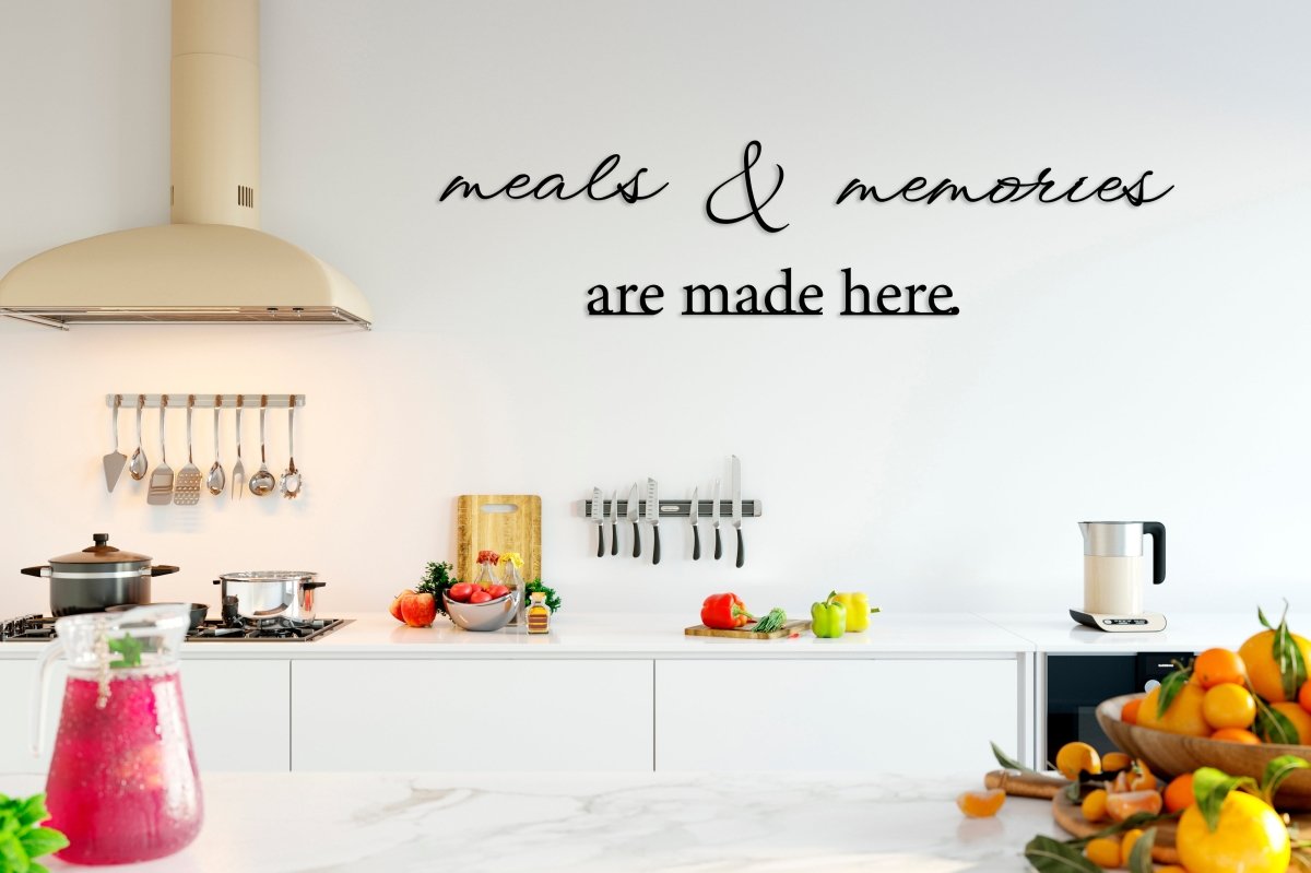 Meals And Memories Are Made Here Sign - BrossHome Metal Wall Art
