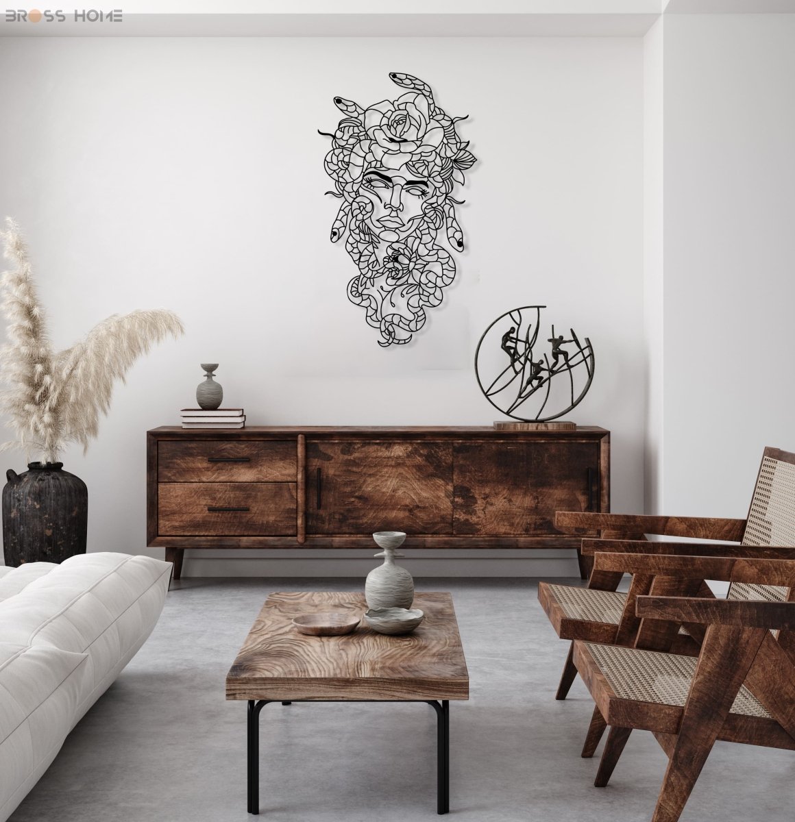 Medusa Metal Wall Art - BrossHome Metal Wall Art