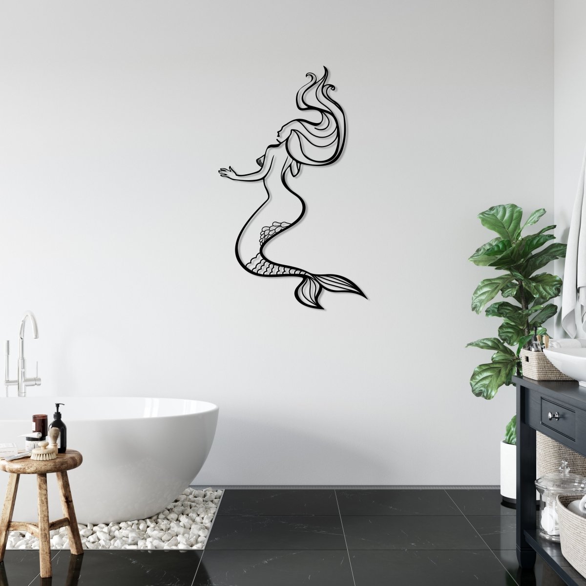 Mermaid Metal Wall Art - BrossHome Metal Wall Art