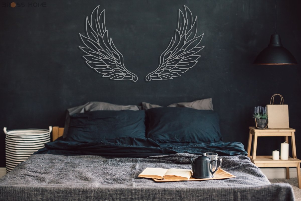 Metal Angel Wings Wall Decor (Set Of 2) - BrossHome Metal Wall Art