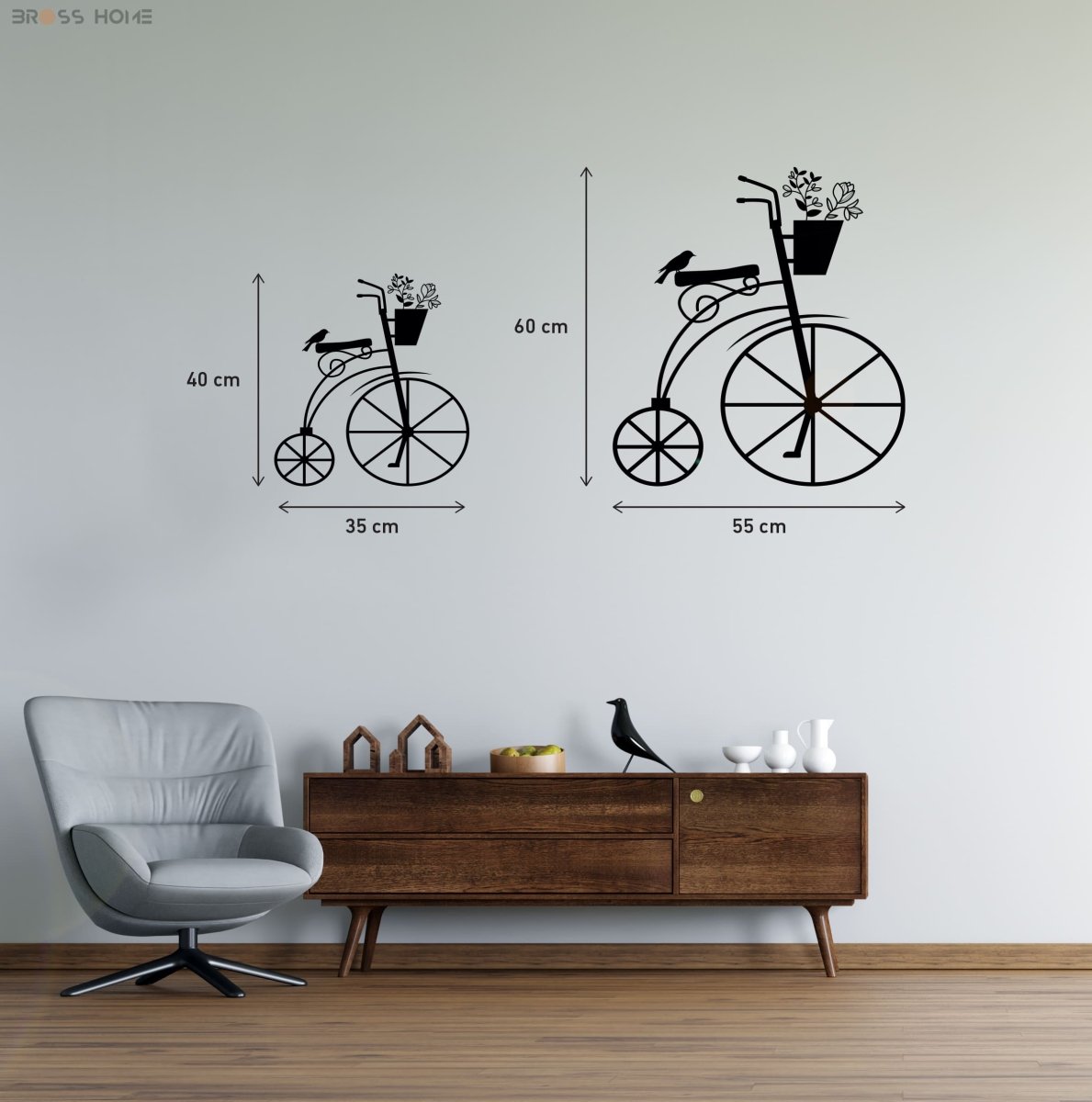 Metal Bicycle Wall Art - BrossHome Metal Wall Art
