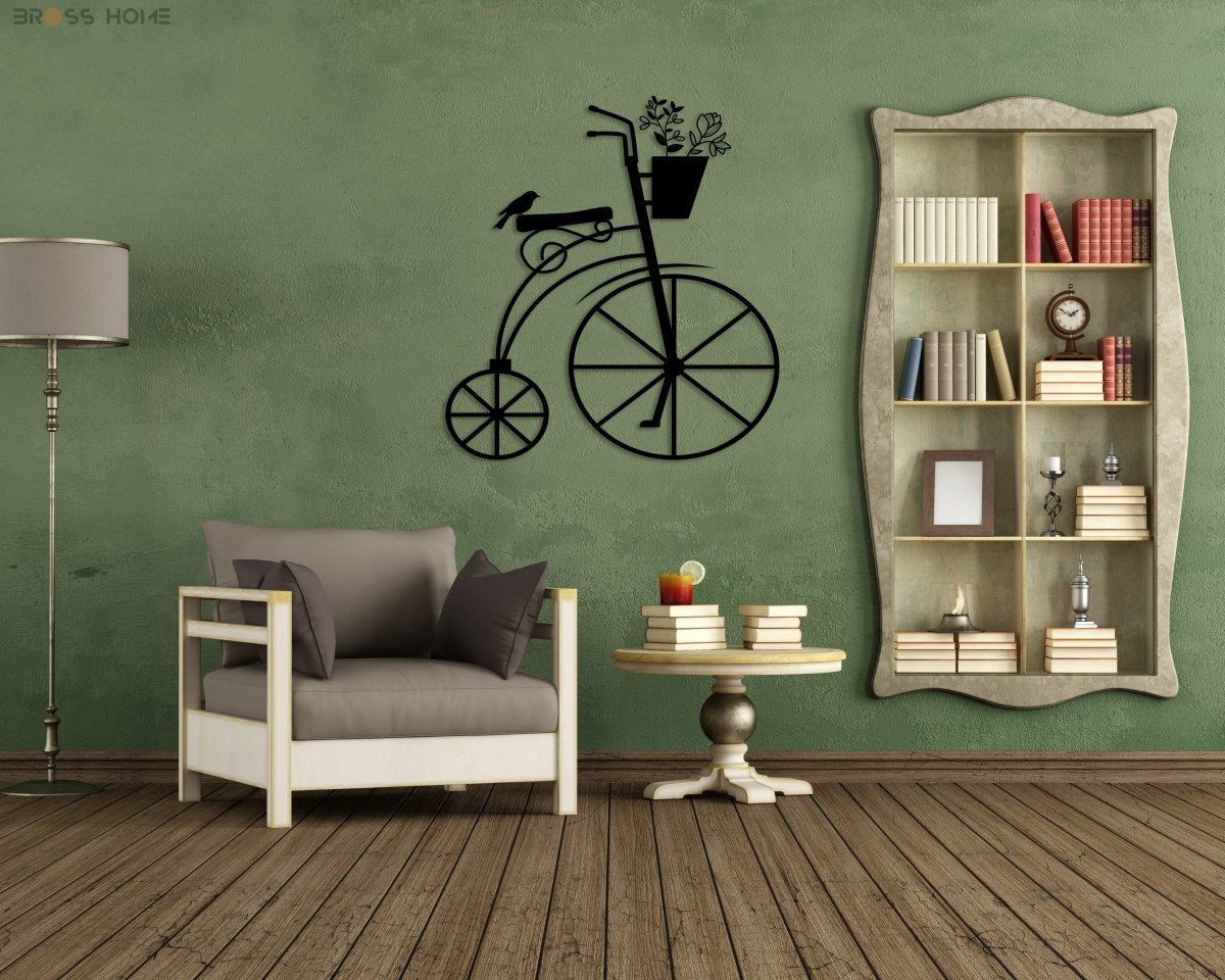 Metal Bicycle Wall Art - BrossHome Metal Wall Art