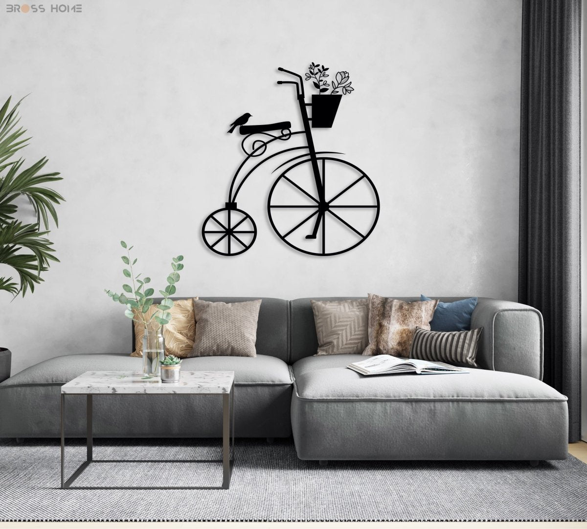 Metal Bicycle Wall Art - BrossHome Metal Wall Art