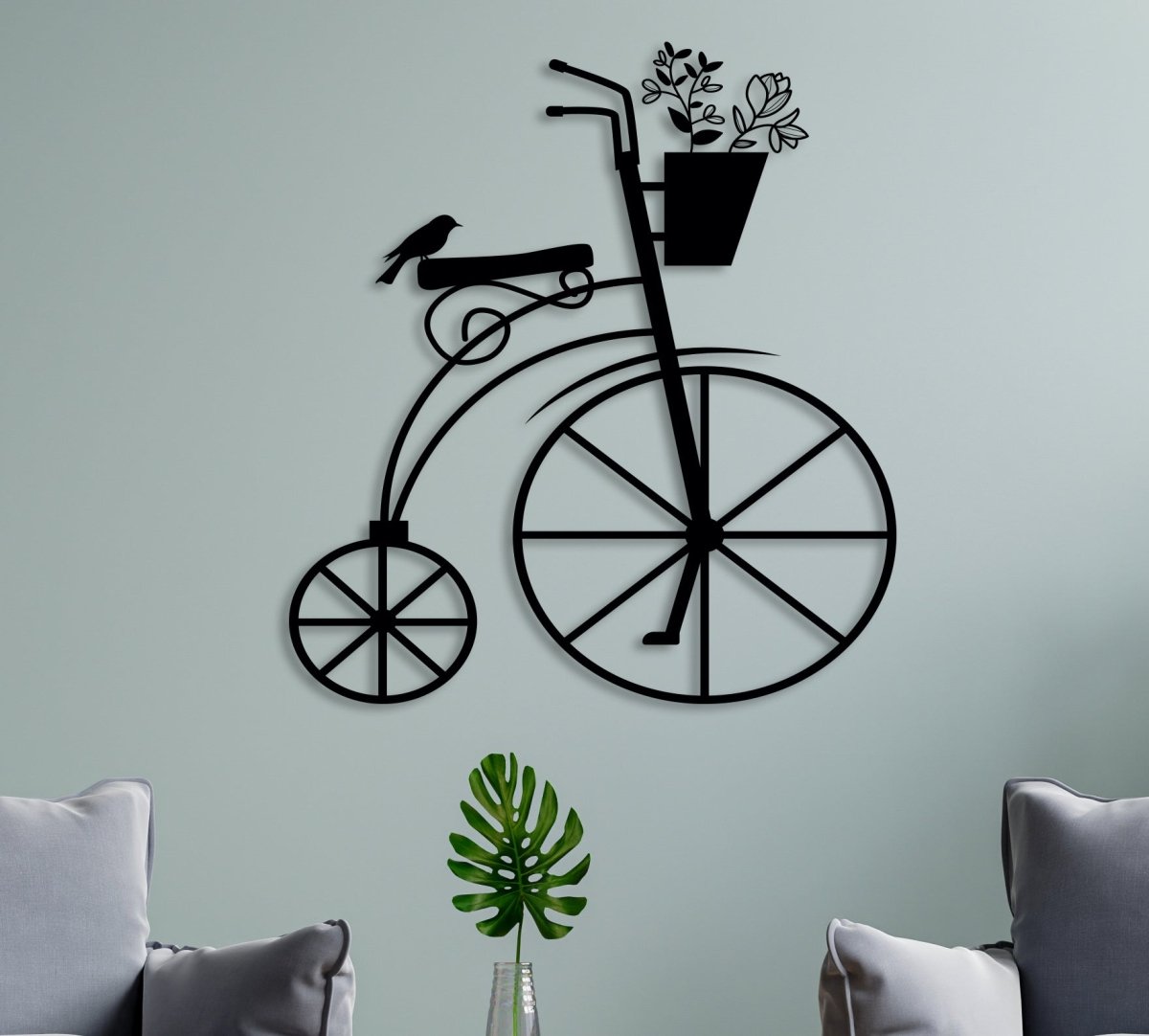 Metal Bicycle Wall Art - BrossHome Metal Wall Art