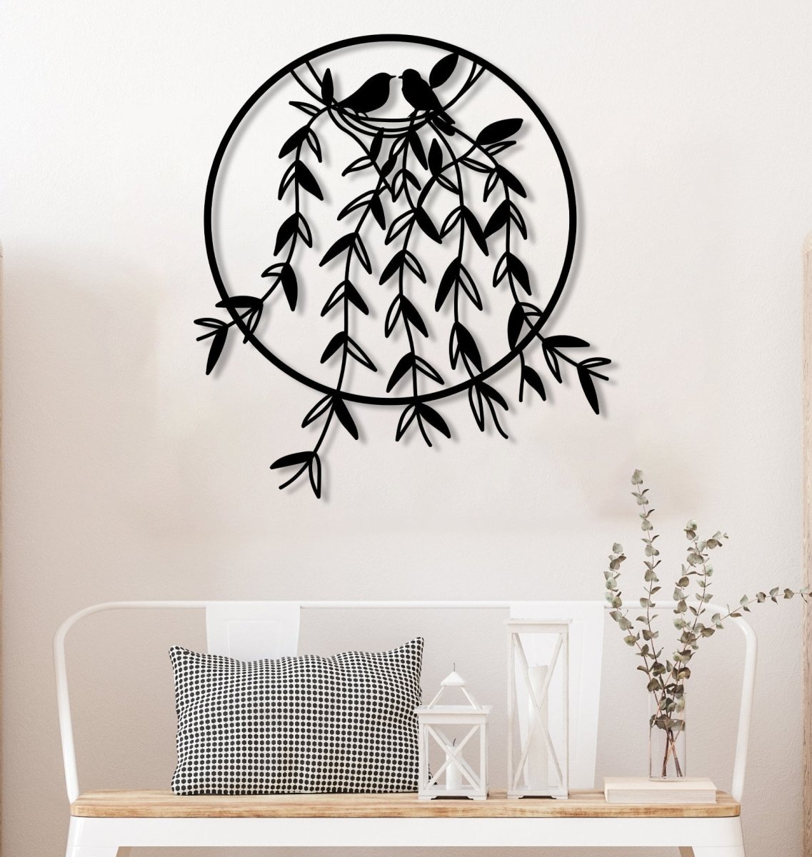 Metal Birds On Branch Wall Decor - BrossHome Metal Wall Art