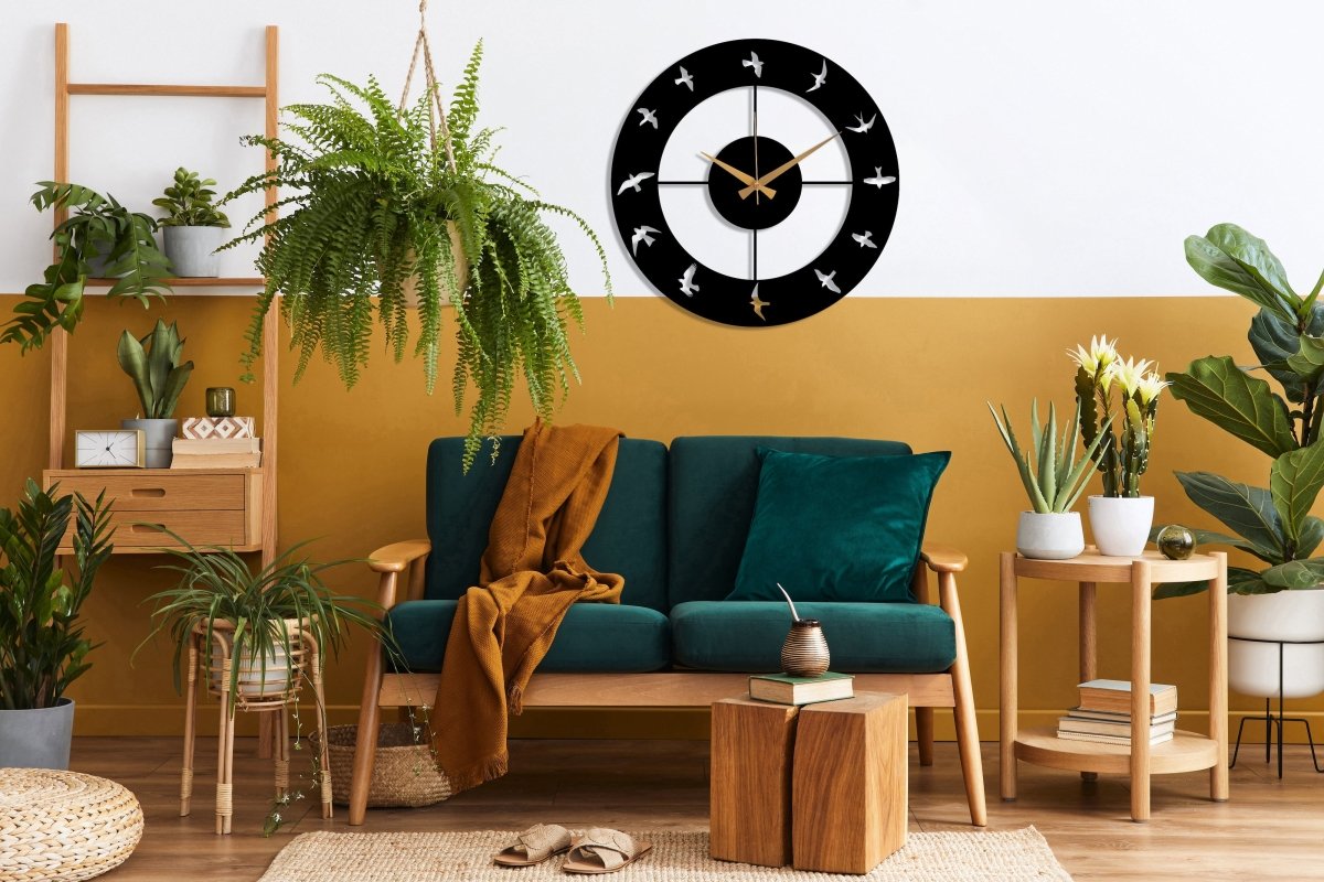 Metal Birds Wall Clock - BrossHome Metal Wall Art