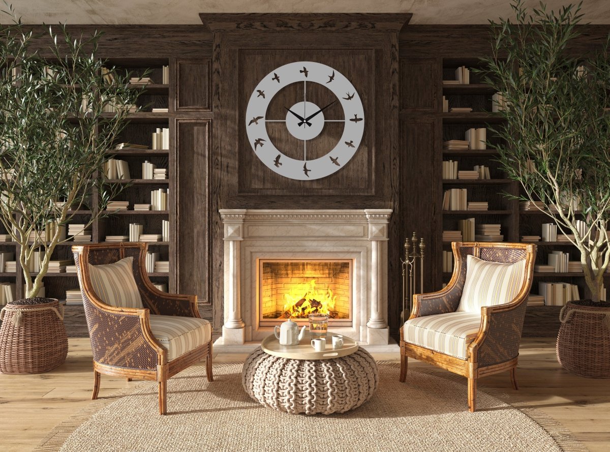 Metal Birds Wall Clock - BrossHome Metal Wall Art