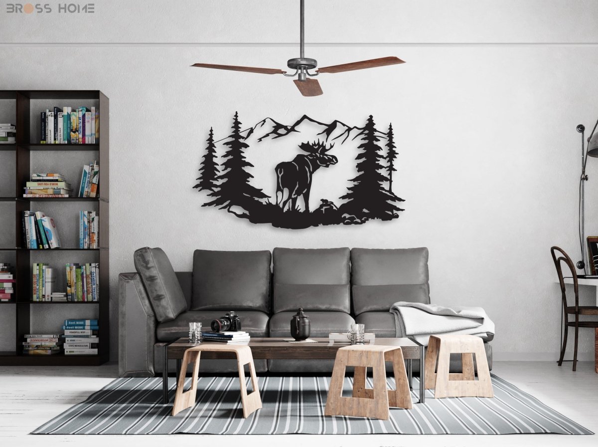 Metal Deer Sign - BrossHome Metal Wall Art
