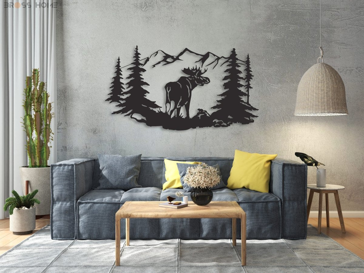 Metal Deer Sign - BrossHome Metal Wall Art