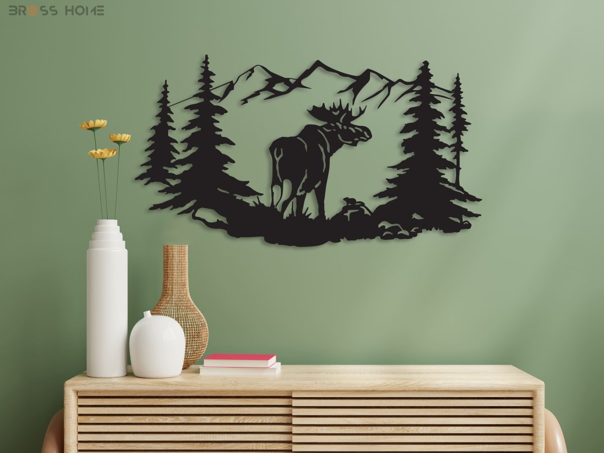 Metal Deer Sign - BrossHome Metal Wall Art