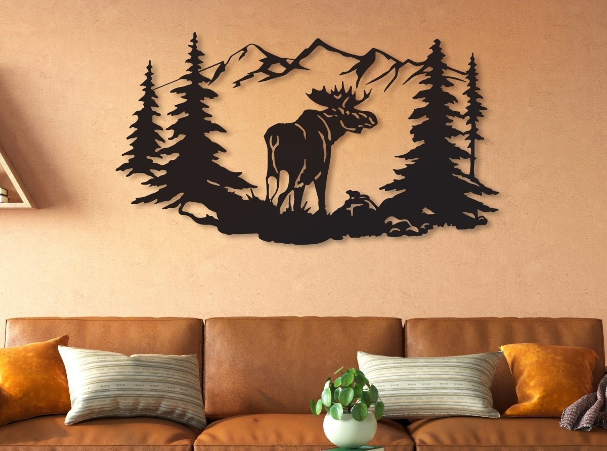 Metal Deer Sign - BrossHome Metal Wall Art