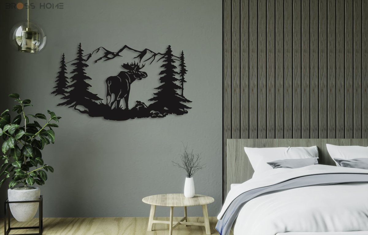 Metal Deer Sign - BrossHome Metal Wall Art
