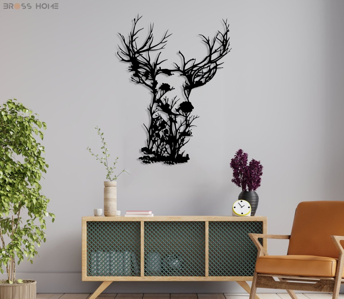 Metal Deer Wall Art - BrossHome Metal Wall Art