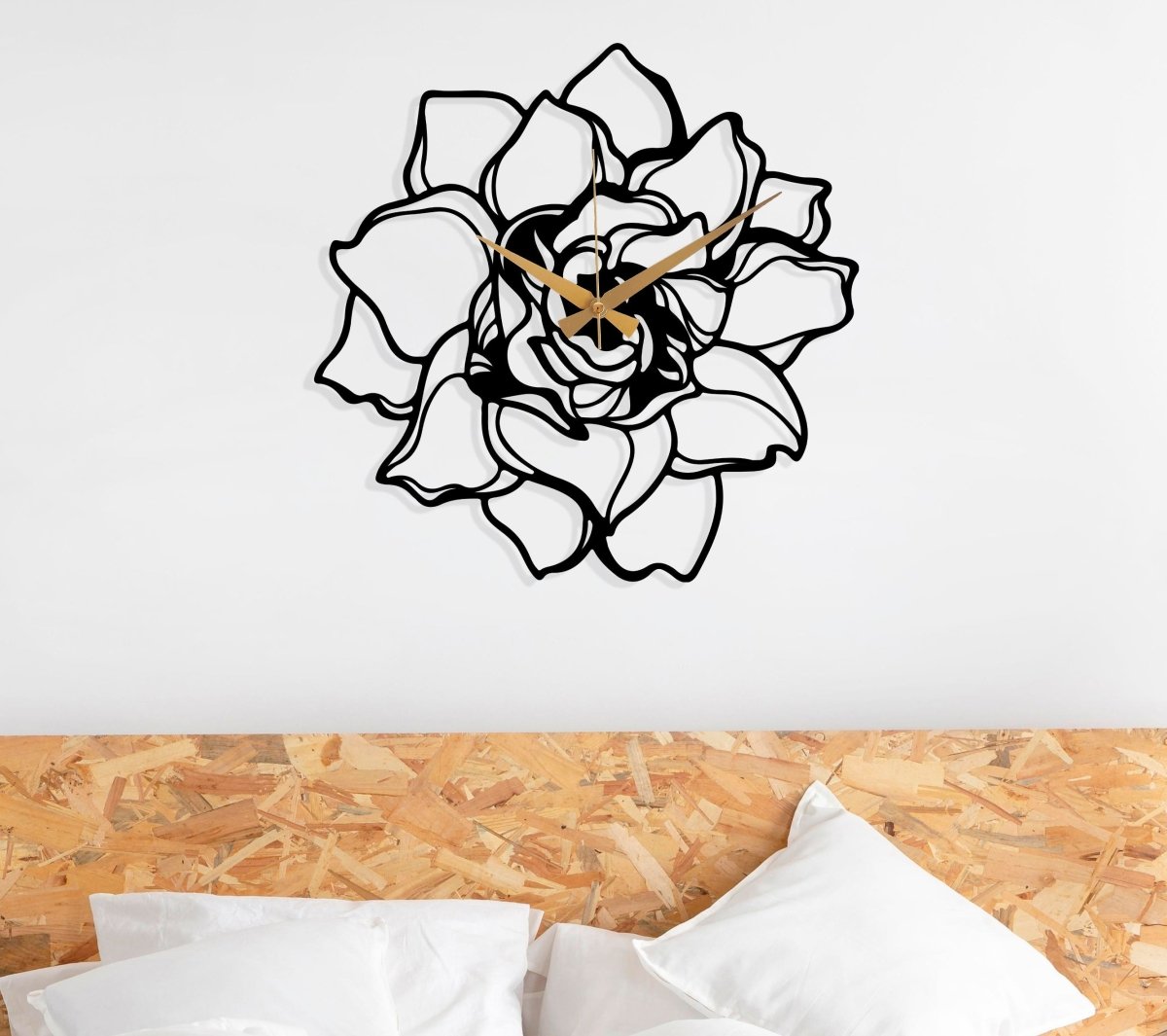 Metal Flower Wall Clock - BrossHome Metal Wall Art