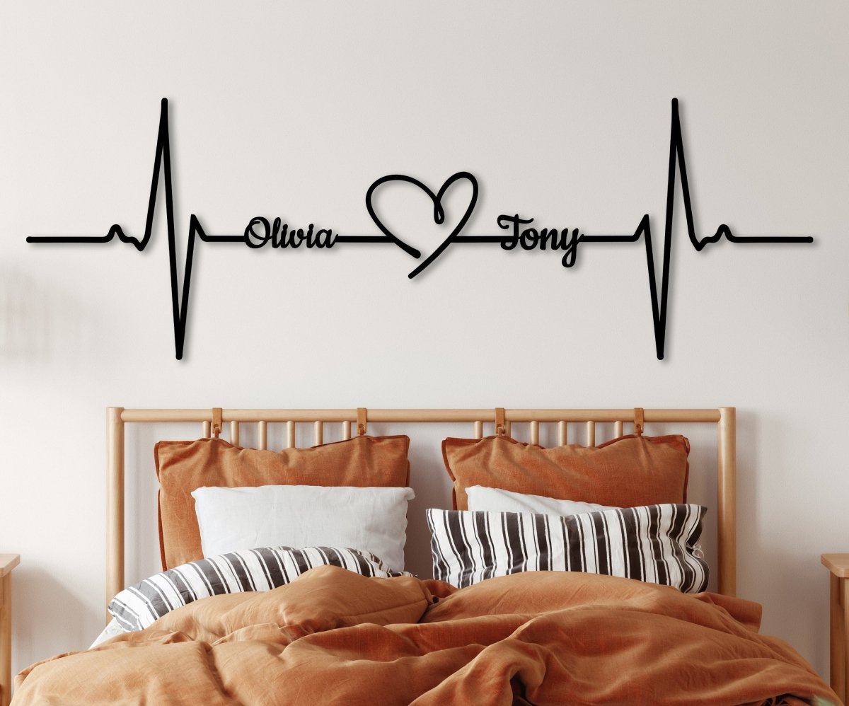 Metal Heartbeat Wall Decor - BrossHome Metal Wall Art
