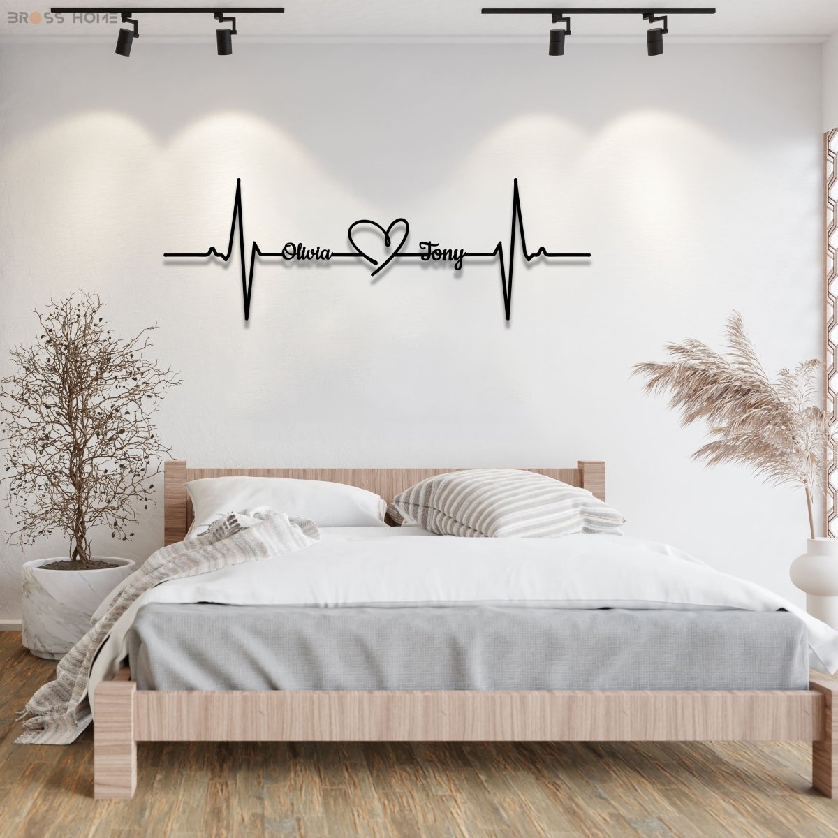 Metal Heartbeat Wall Decor - BrossHome Metal Wall Art
