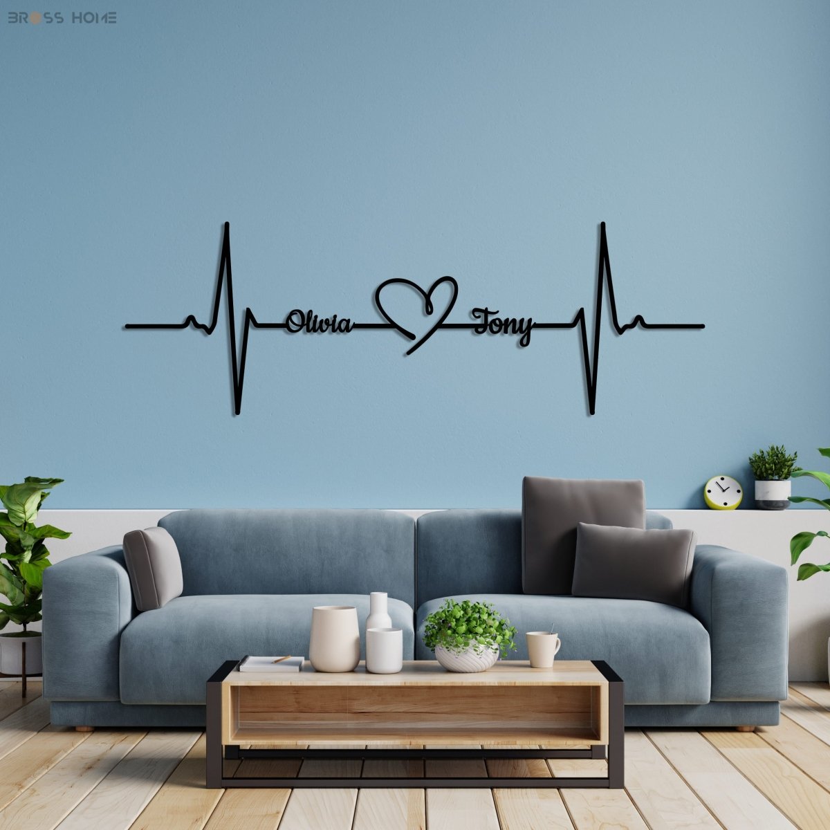 Metal Heartbeat Wall Decor - BrossHome Metal Wall Art