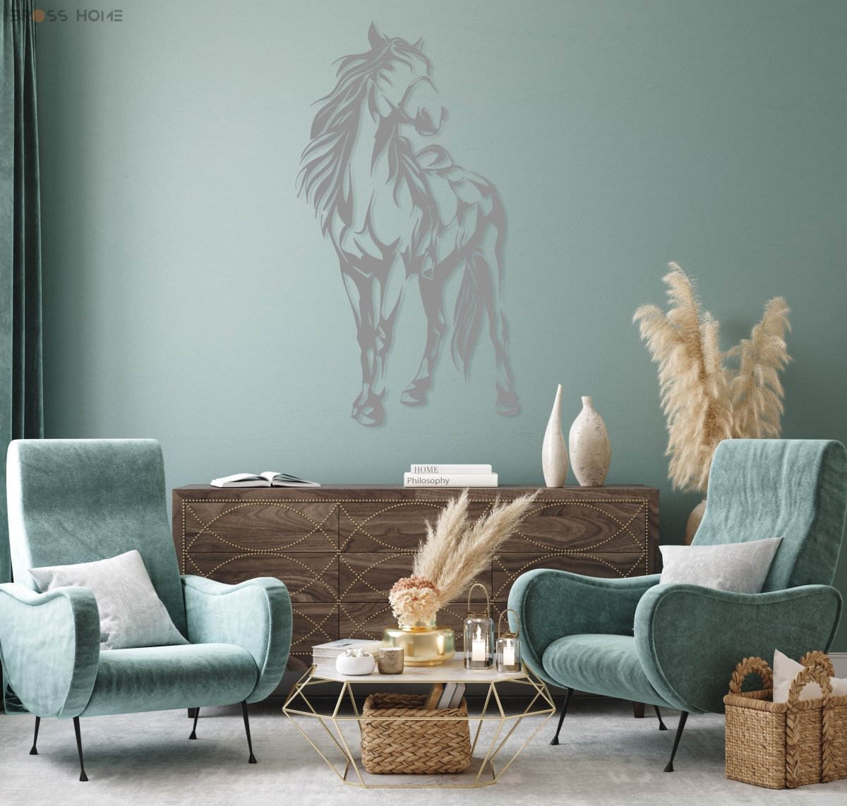 Metal Horse Wall Art - BrossHome Metal Wall Art