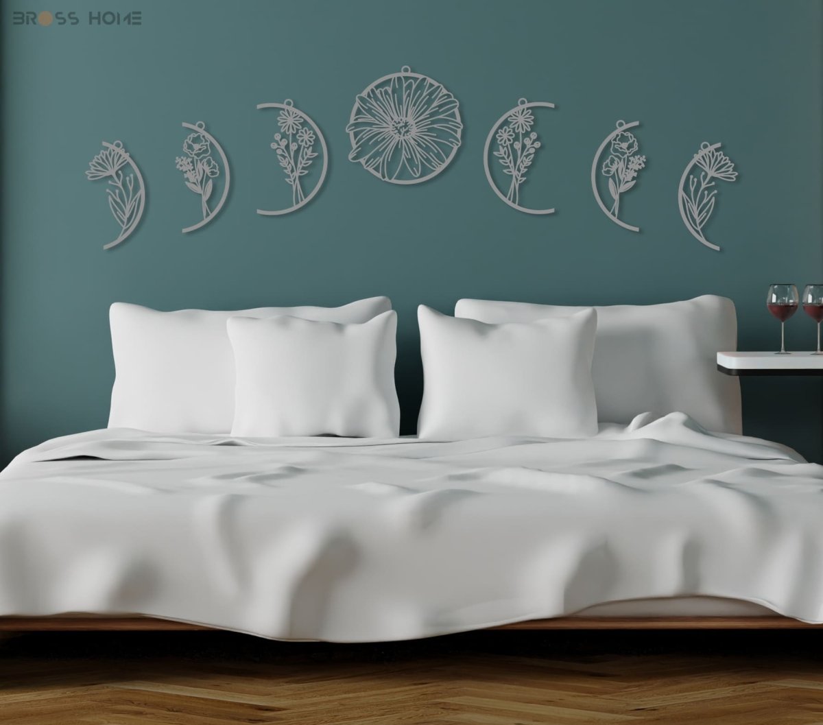 Metal Moon Phase Wall Decor - BrossHome Metal Wall Art