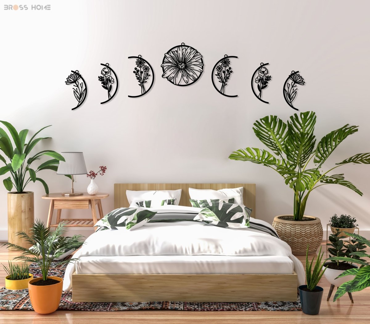 Metal Moon Phase Wall Decor - BrossHome Metal Wall Art