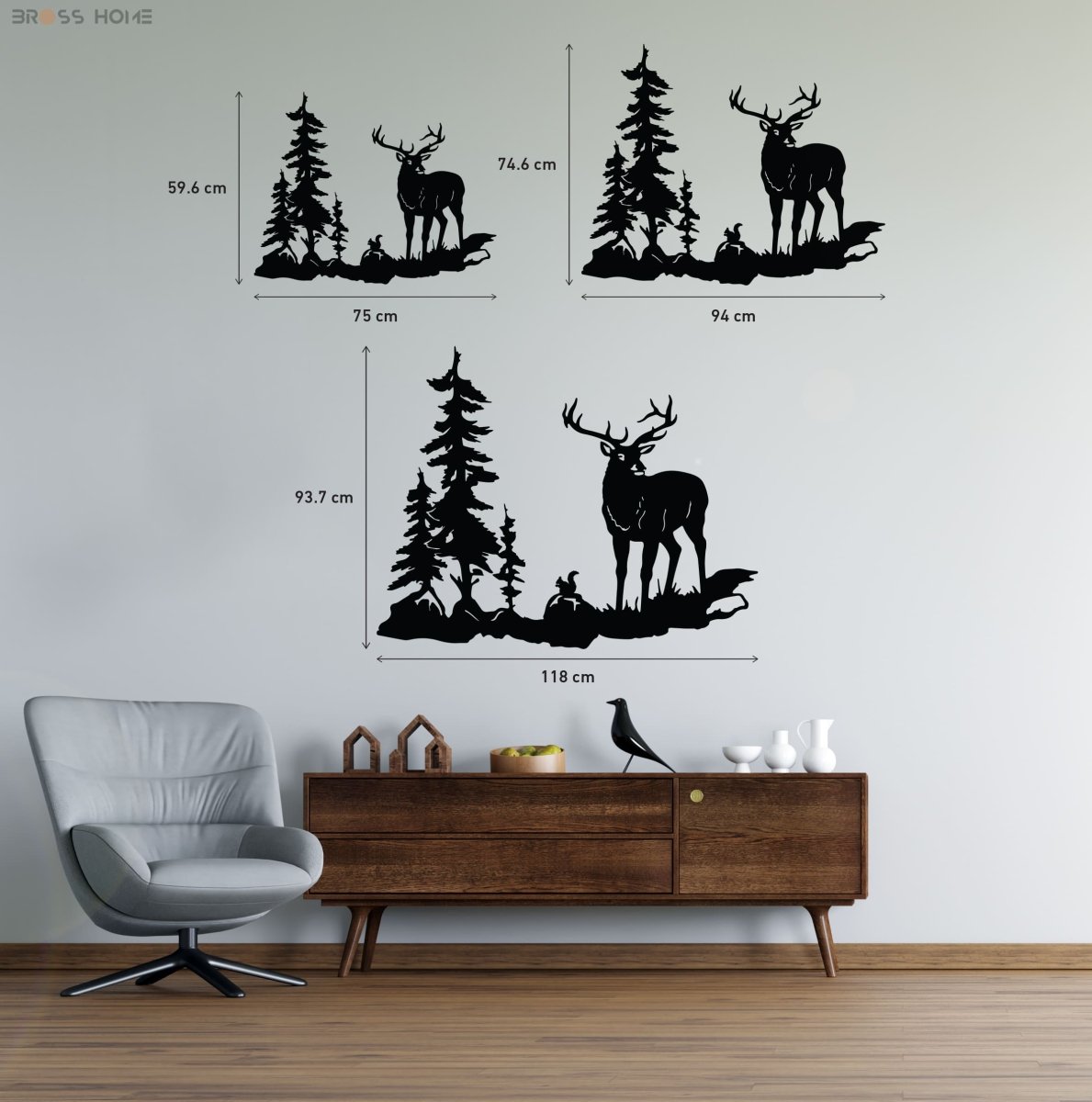 Metal Moose Wall Art - BrossHome Metal Wall Art