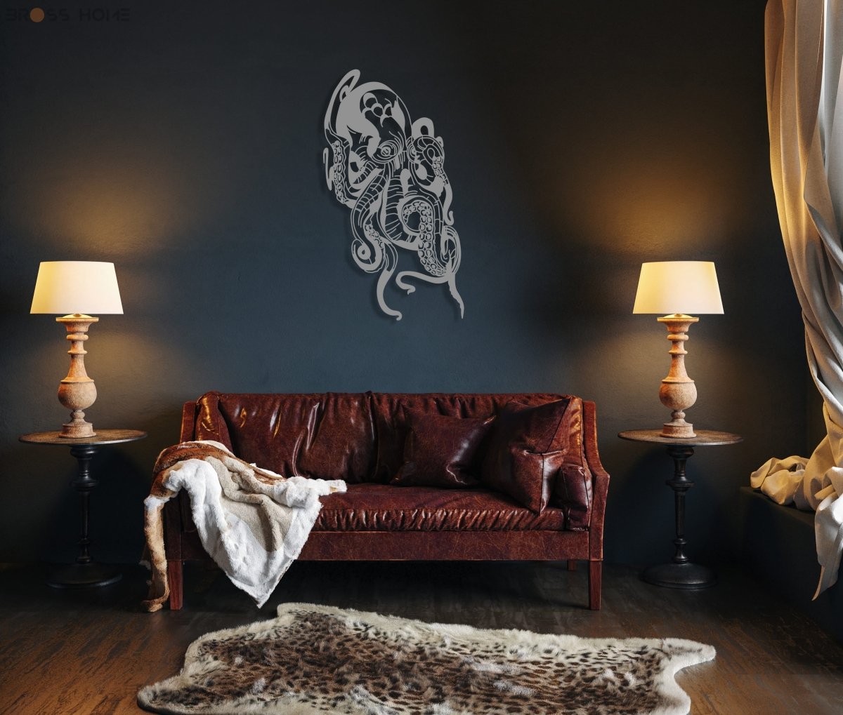 Metal Octopus Wall Art - BrossHome Metal Wall Art