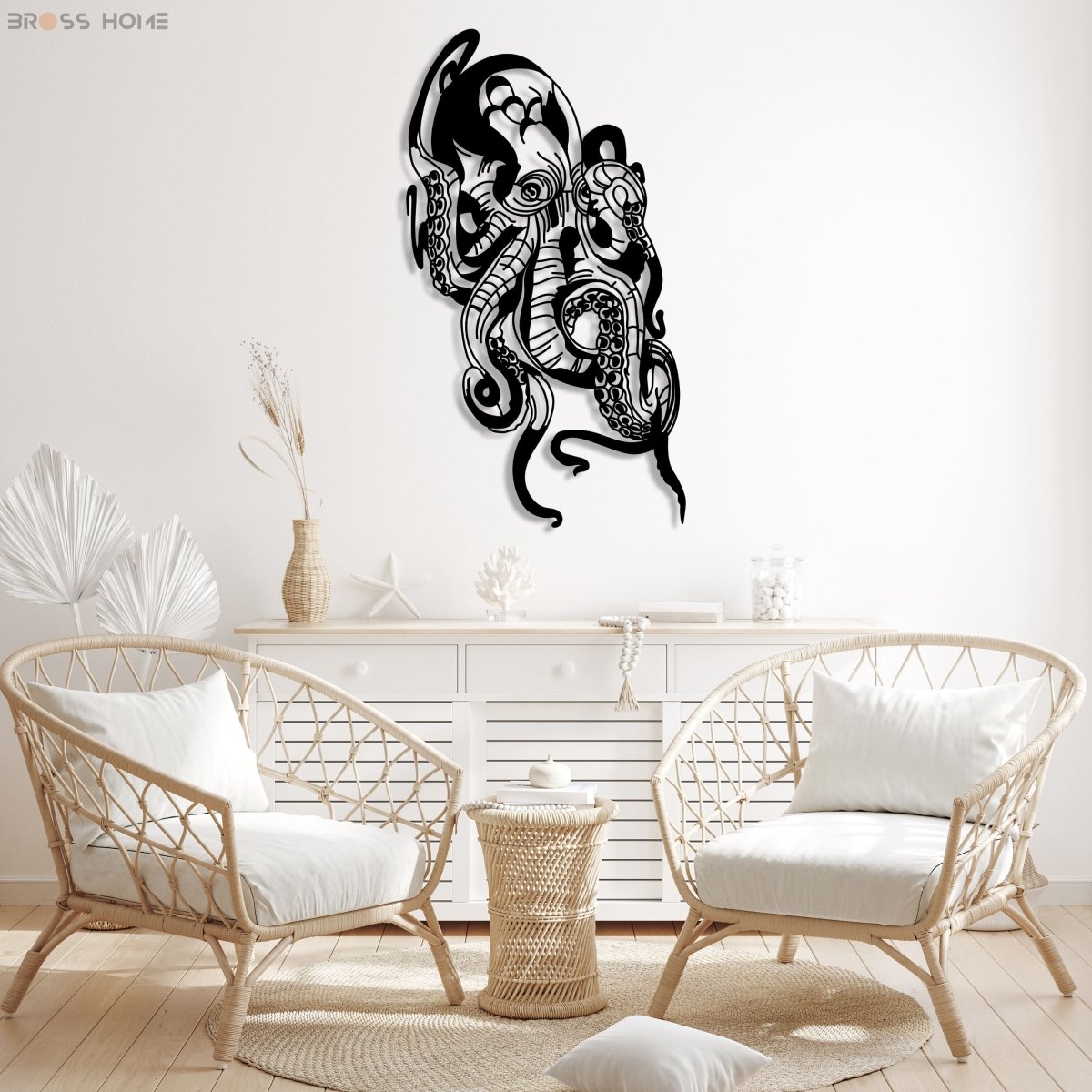 Metal Octopus Wall Art - BrossHome Metal Wall Art