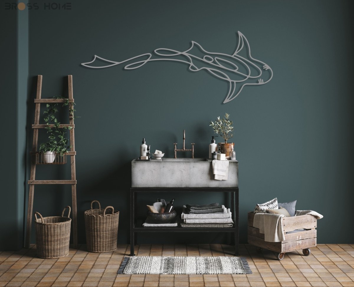 Metal Shark Wall Art - BrossHome Metal Wall Art