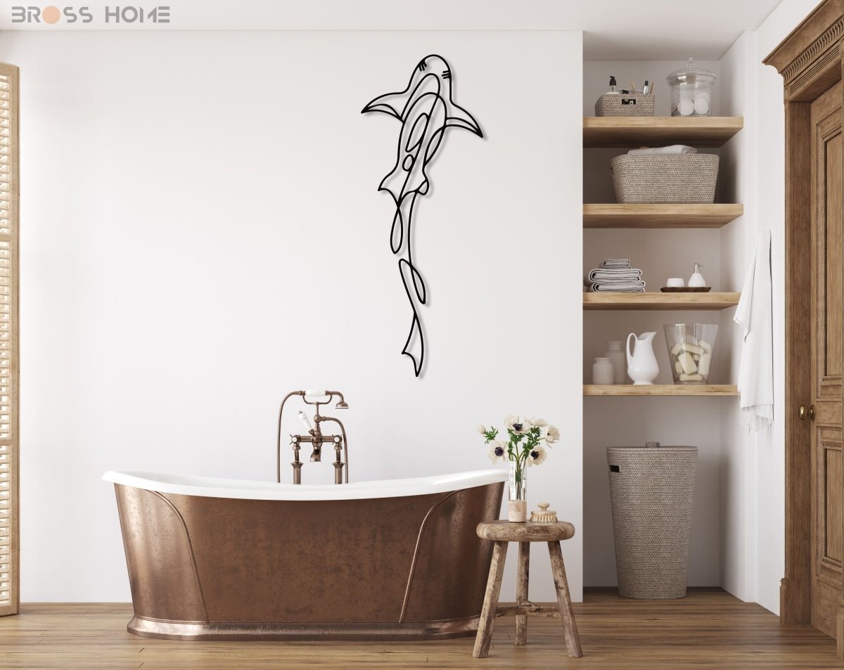 Metal Shark Wall Art - BrossHome Metal Wall Art