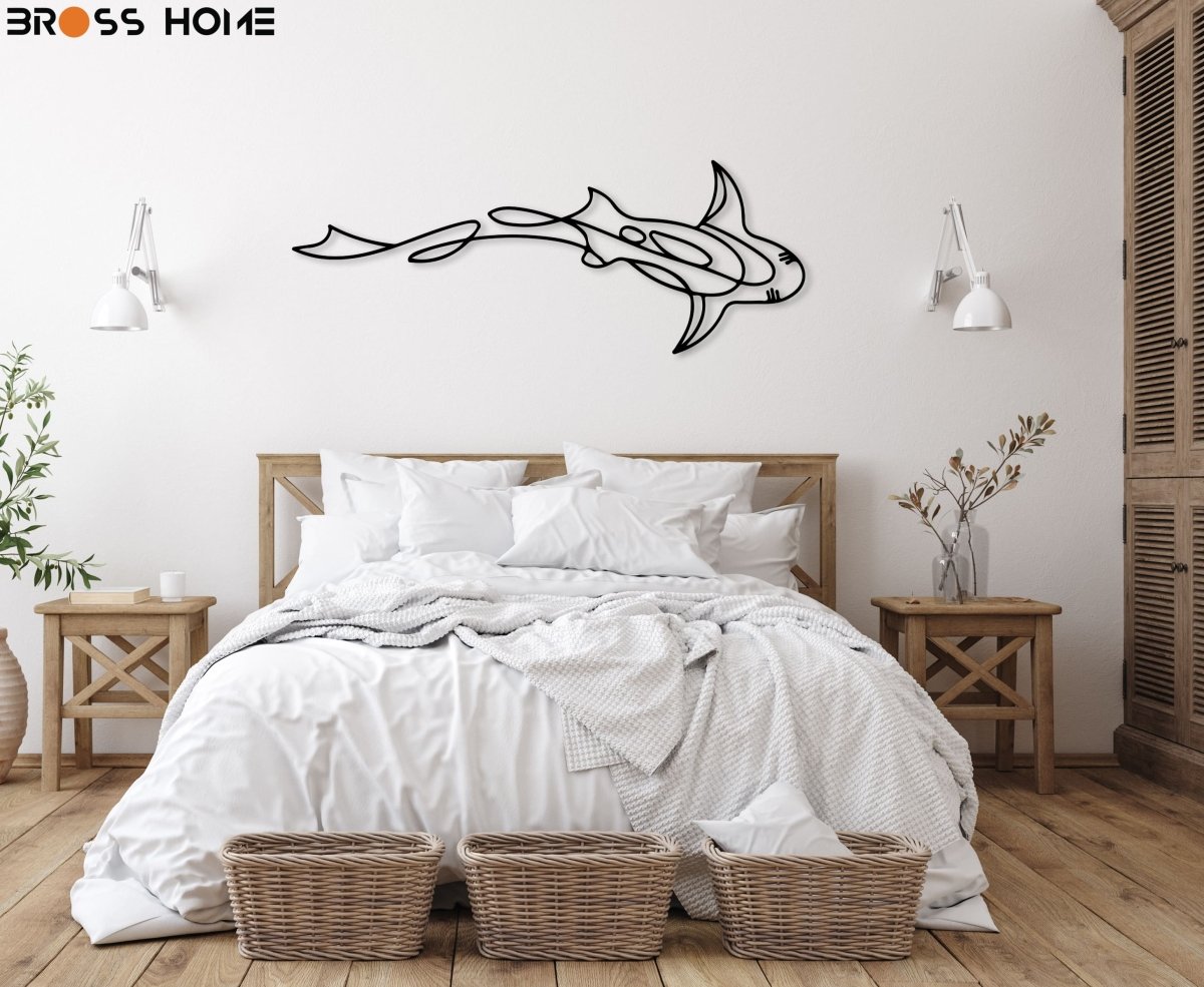 Metal Shark Wall Art - BrossHome Metal Wall Art