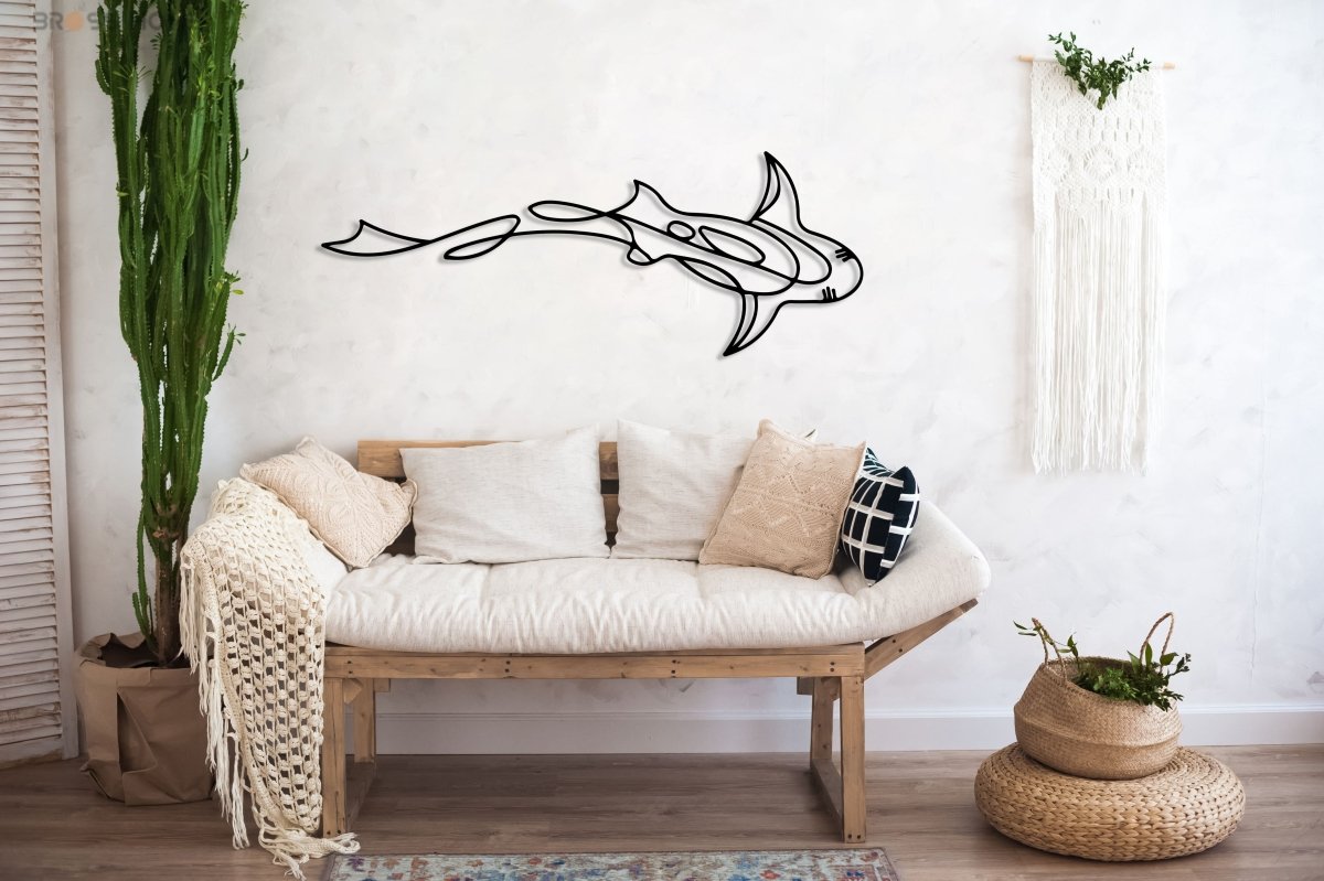 Metal Shark Wall Art - BrossHome Metal Wall Art