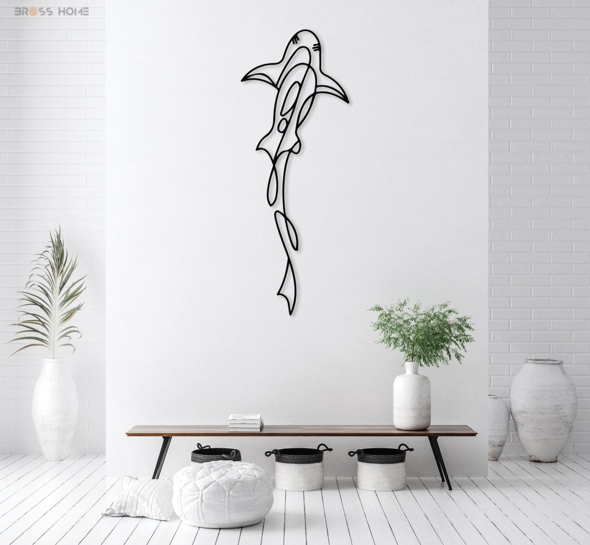 Metal Shark Wall Art - BrossHome Metal Wall Art