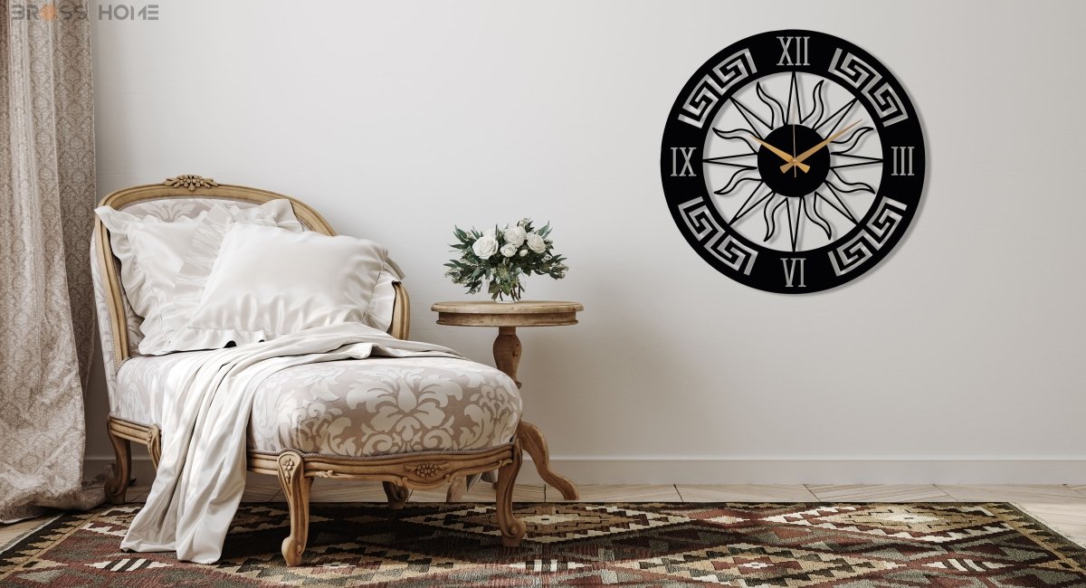 Metal Sun Wall Clock - BrossHome Metal Wall Art