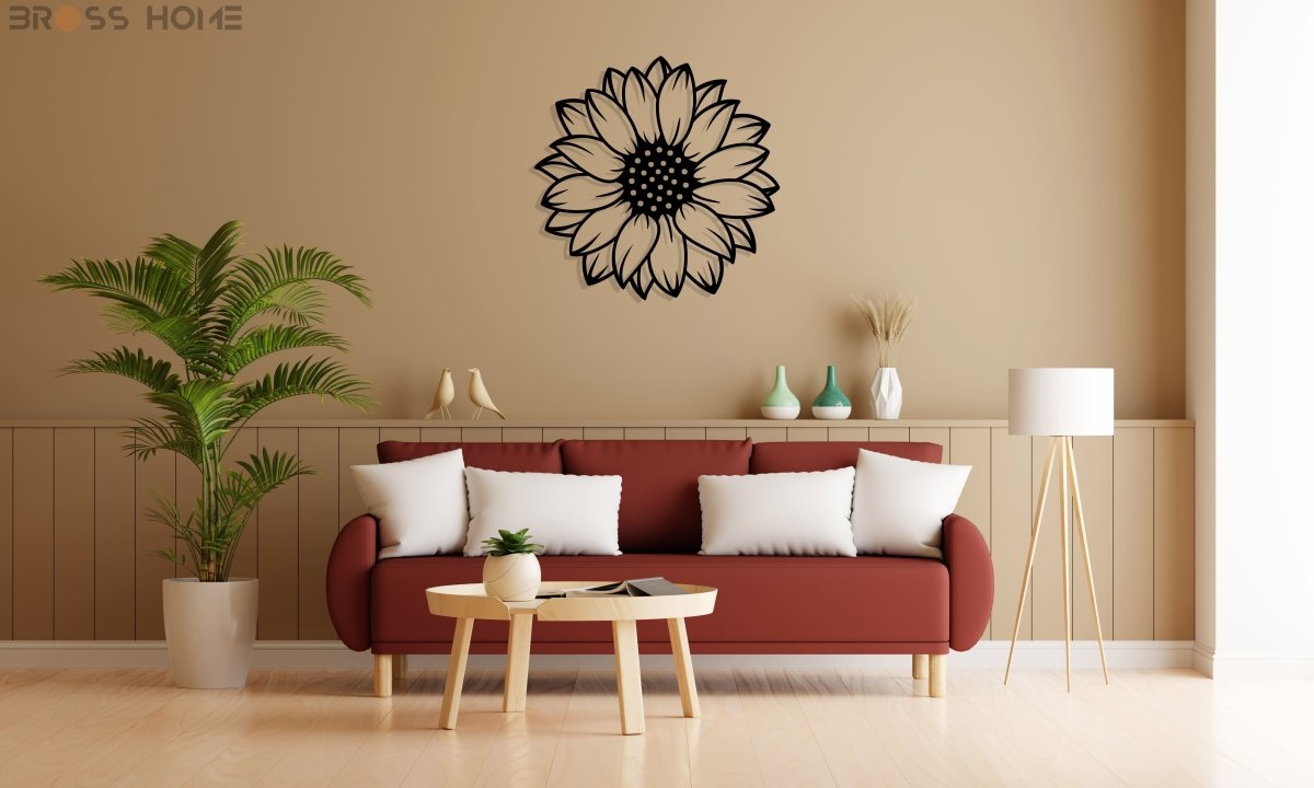 Metal Sunflower Wall Art - BrossHome Metal Wall Art