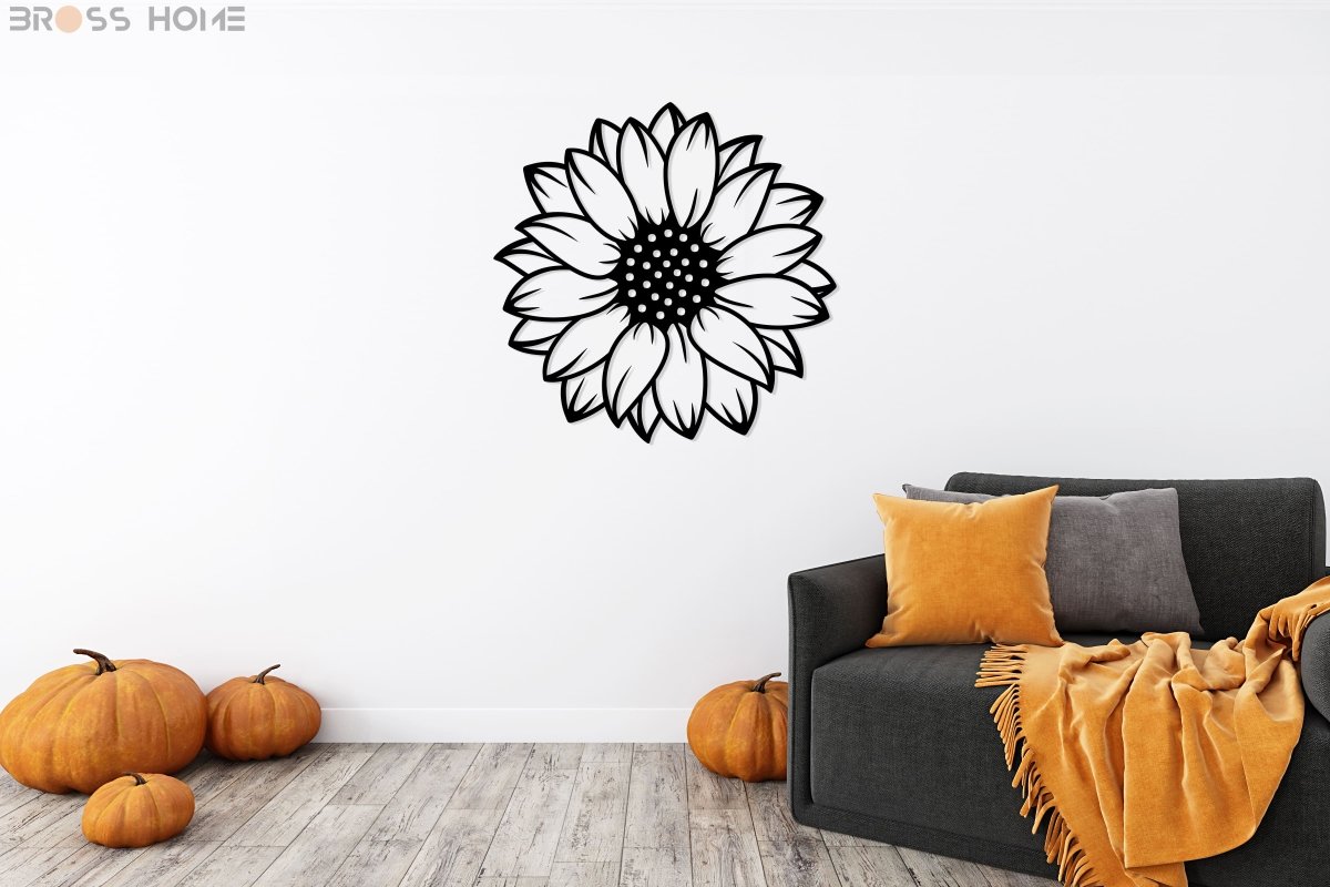 Metal Sunflower Wall Art - BrossHome Metal Wall Art