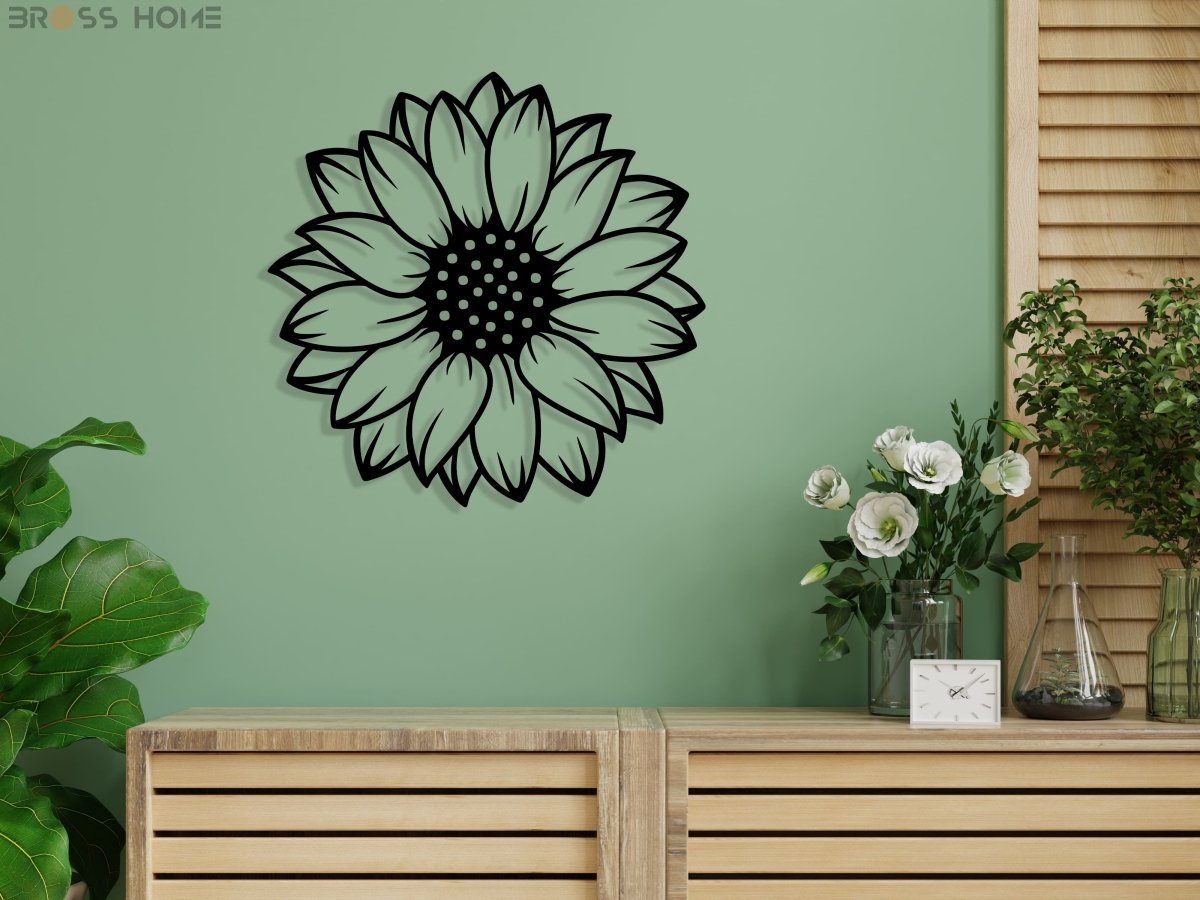 Metal Sunflower Wall Art - BrossHome Metal Wall Art