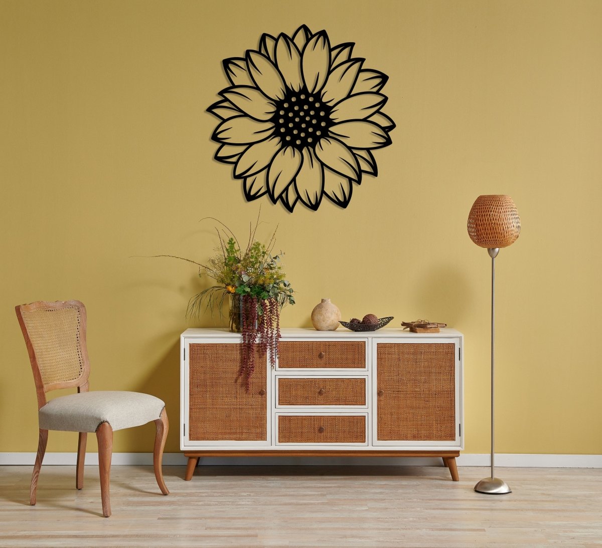 Metal Sunflower Wall Art - BrossHome Metal Wall Art