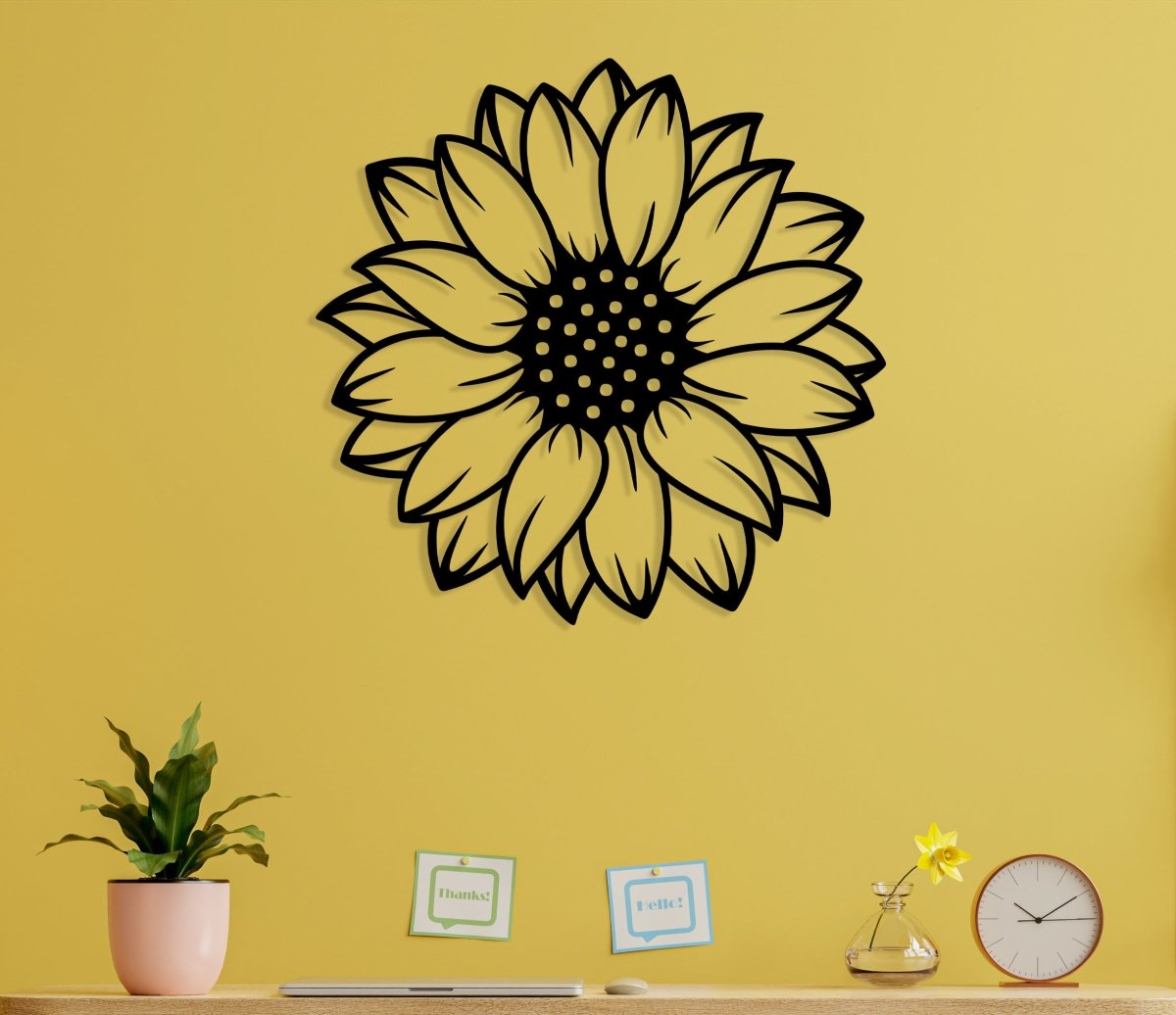 Metal Sunflower Wall Art - BrossHome Metal Wall Art