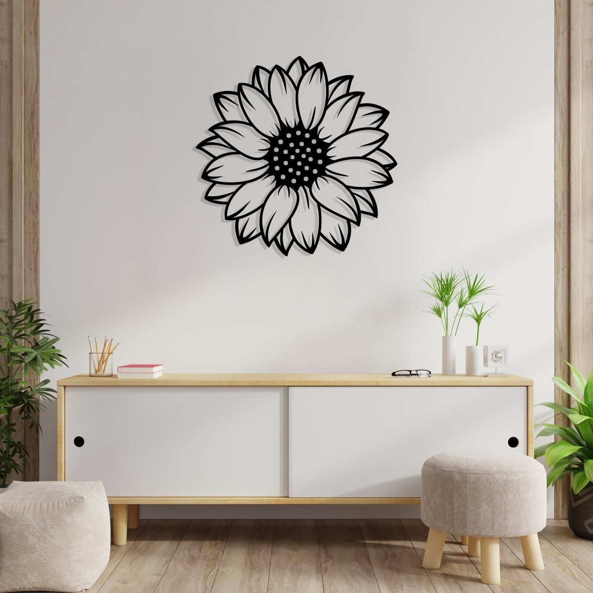 Metal Sunflower Wall Art - BrossHome Metal Wall Art