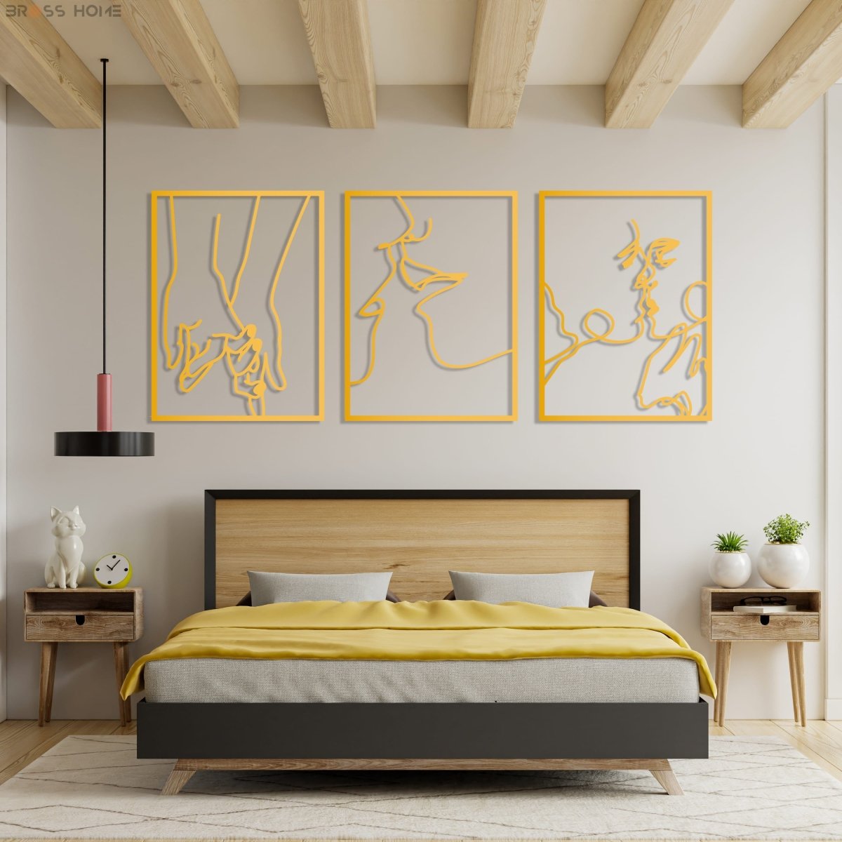 Metal Wall Art Kissing Couple Line Art - BrossHome Metal Wall Art