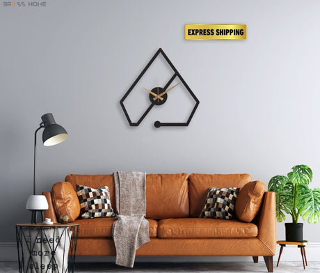 Minimalist Black Metal Wall Clock Art - BrossHome Metal Wall Art