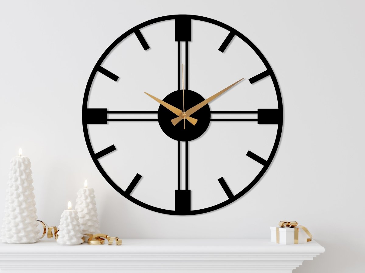 Minimalist Metal Large Wall Clock - BrossHome Metal Wall Art
