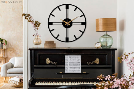 Minimalist Metal Large Wall Clock - BrossHome Metal Wall Art