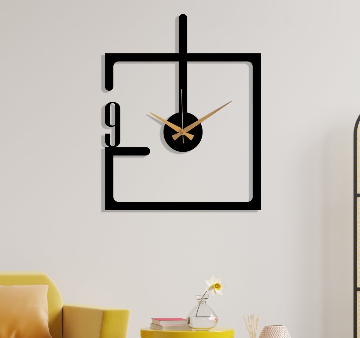 Minimalist Metal Wall Clock (Thick Framed) - BrossHome Metal Wall Art