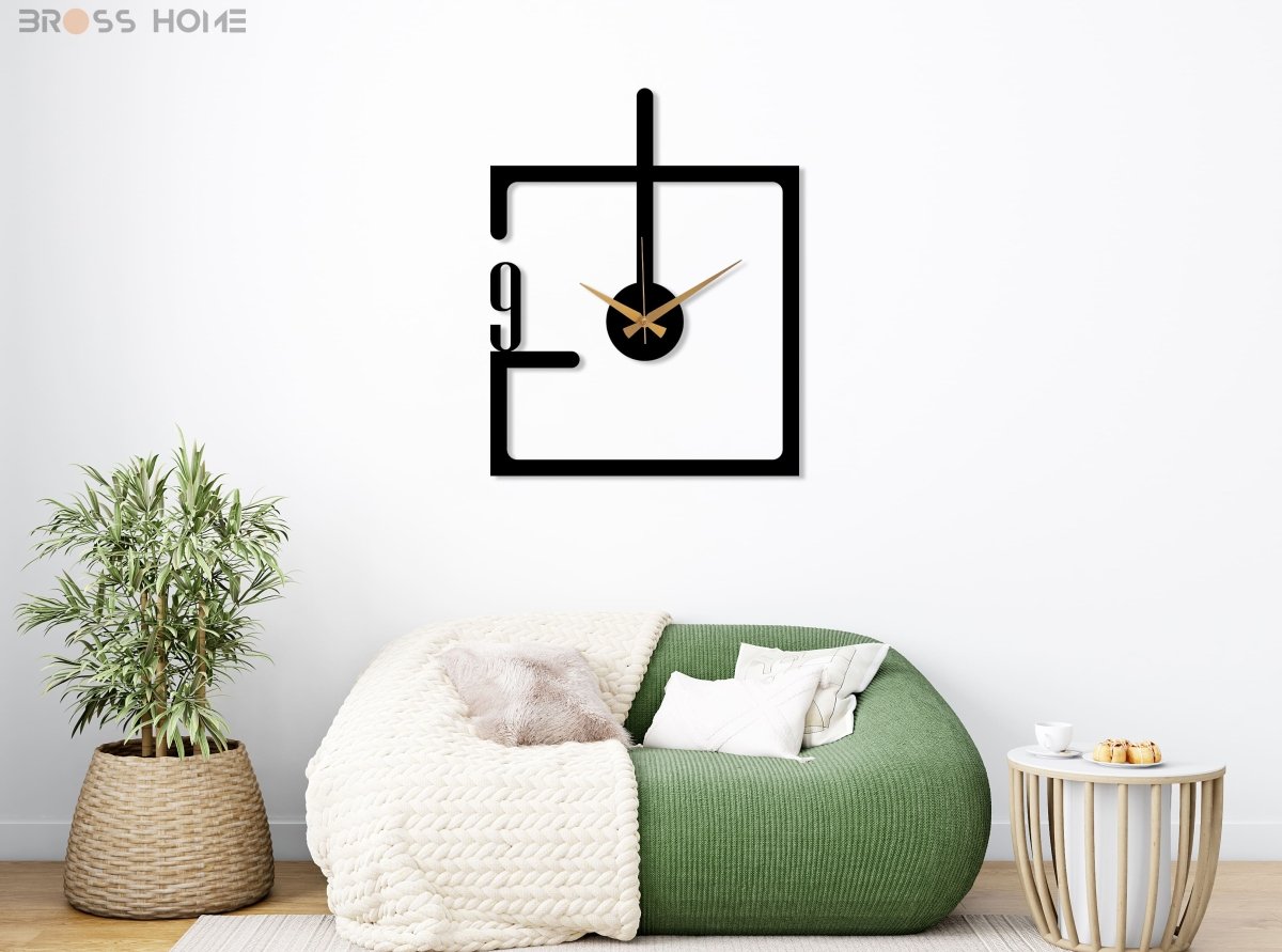 Minimalist Metal Wall Clock (Thick Framed) - BrossHome Metal Wall Art