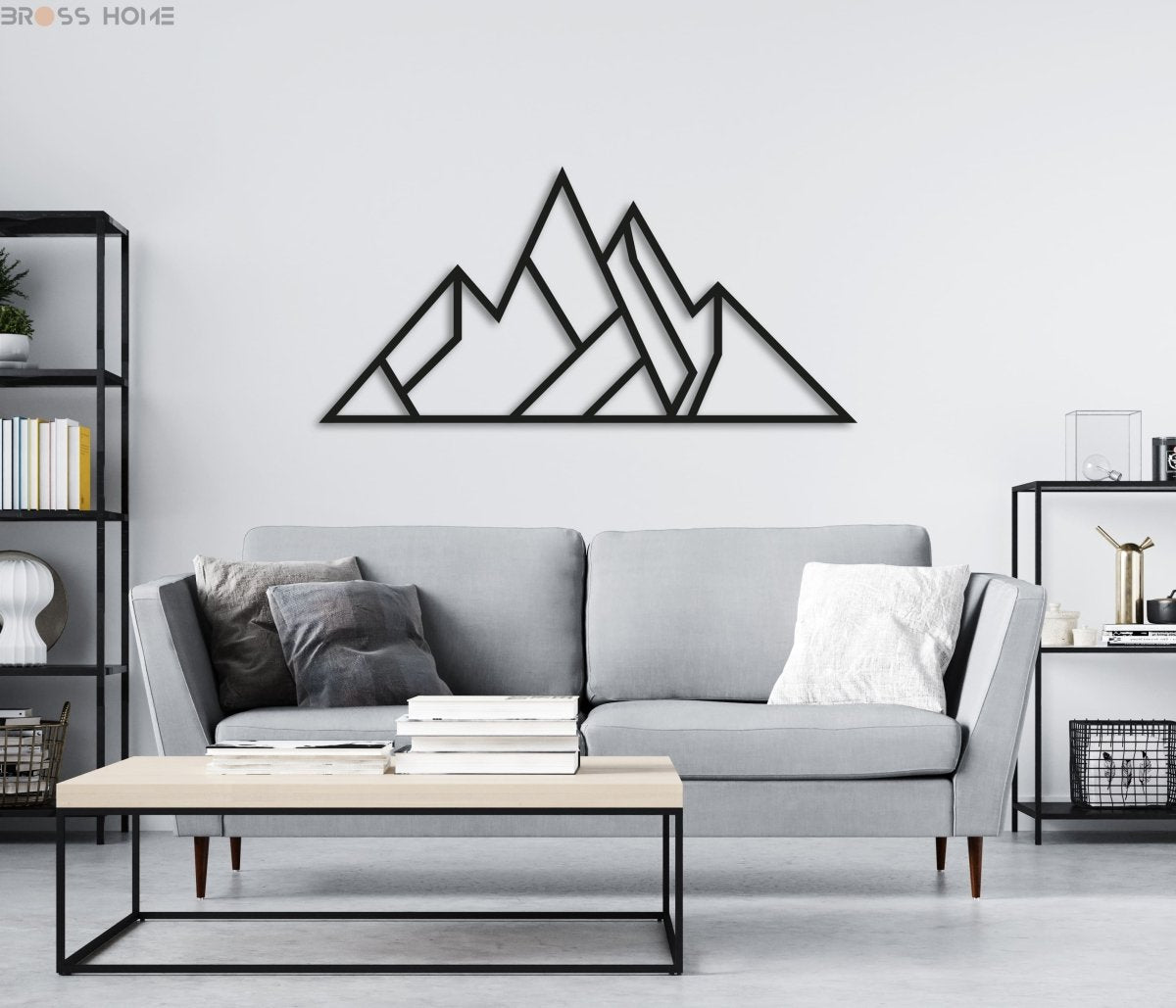 Minimalist Mountain Metal Wall Art - BrossHome Metal Wall Art