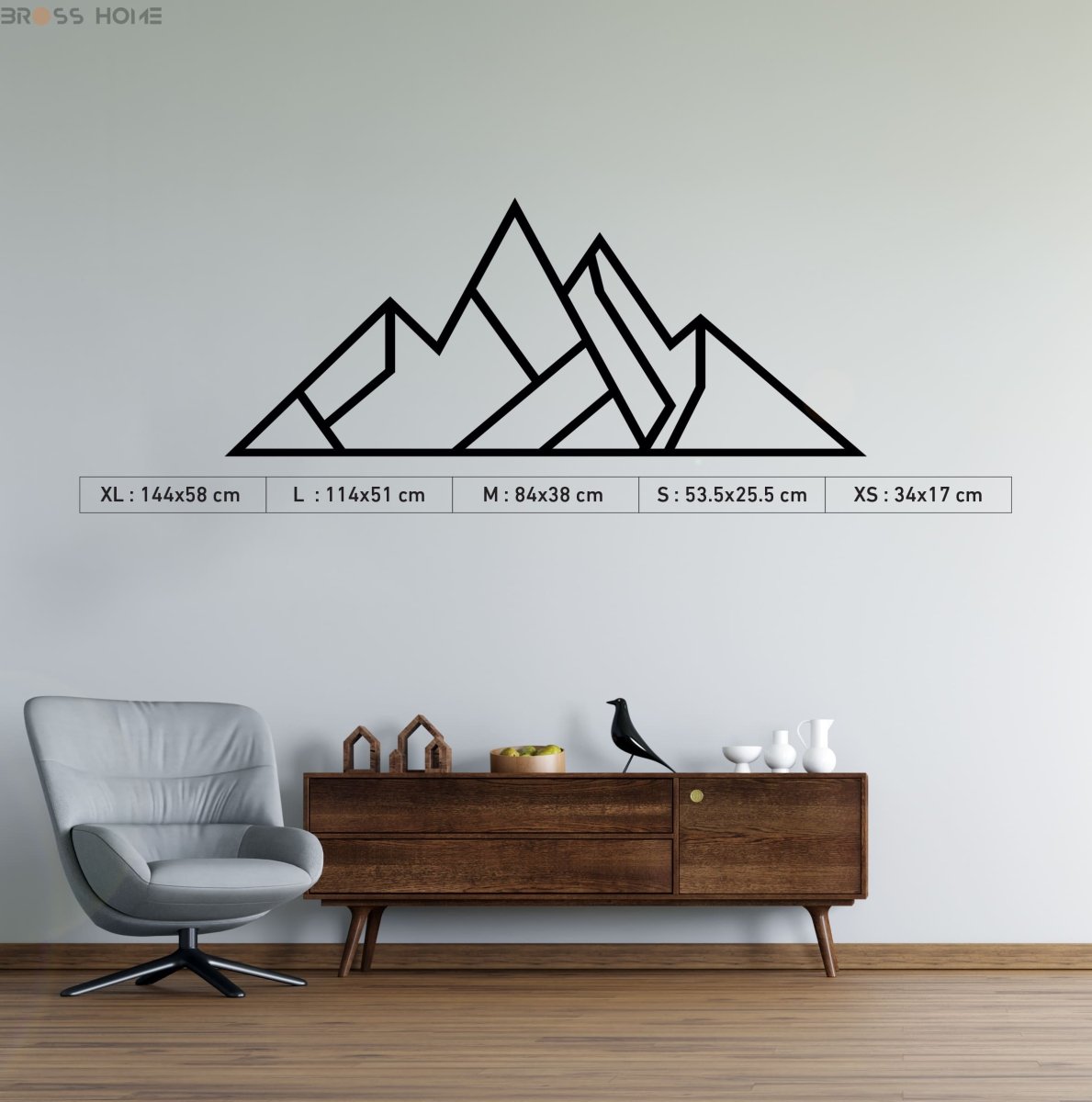 Minimalist Mountain Metal Wall Art - BrossHome Metal Wall Art